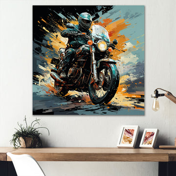 Dirt Bike Motorcycle Matrix - Motorcycle Canvas Wall Art